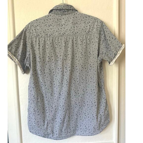 Rugby University Men’s Short Sleeve Button Down Shirt Size M, 100% Cotton Blue - Picture 2 of 5